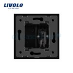 Priza simpla audio Livolo cu rama din sticla, negru, VL-C791AD-12 - imagine 3