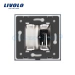 Priza simpla audio Livolo cu rama din sticla, alb, VL-C791AD-11 - imagine 4