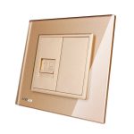 Priza internet Livolo cu rama din sticla, auriu, VL-C791C-13