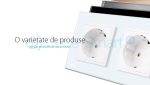 Priza tripla Livolo cu rama din sticla 2 prize simple+TV/internet, alb, VL-C7C3EU/VC-11 - imagine 3