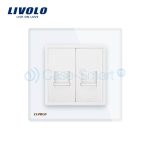 Priza dubla internet Livolo cu rama din sticla, alb, VL-C792C-11 - imagine 2