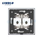 Priza dubla internet Livolo cu rama din sticla, alb, VL-C792C-11 - imagine 4