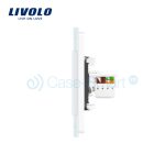 Priza dubla internet Livolo cu rama din sticla, alb, VL-C792C-11 - imagine 3