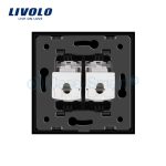 Priza dubla internet Livolo cu rama din sticla, negru, VL-C792C-12 - imagine 3