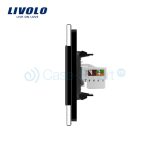 Priza dubla internet Livolo cu rama din sticla, negru, VL-C792C-12 - imagine 4
