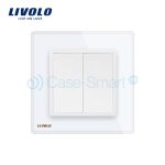 Priza blank/goala Livolo cu rama din sticla, alb, VL-C792K-11 - imagine 2