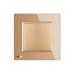 Priza blank/goala Livolo cu rama din sticla, auriu, VL-C792K-13 - imagine 2