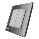 Priza blank/goala Livolo cu rama din sticla, gri, VL-C792K-15