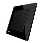 Priza blank/goala Livolo cu rama din sticla, negru, VL-C792K-12