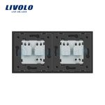 Priza dubla Livolo cu rama din sticla, gri, VL-C7C2EU-15 - imagine 3