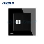 Priza simpla HDMI Livolo cu rama din sticla, negru, VL-C791HD-12 - imagine 2