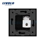 Priza internet Livolo cu rama din sticla, negru, VL-C791C-12 - imagine 3