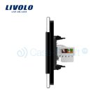 Priza internet Livolo cu rama din sticla, negru, VL-C791C-12 - imagine 4