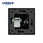 Priza dubla TV + Telefon Livolo cu rama din sticla, negru, VL-C791VT-12 - imagine 4