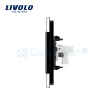 Priza dubla TV + Telefon Livolo cu rama din sticla, negru, VL-C791VT-12 - imagine 3