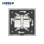 Priza dubla Telefon Livolo cu rama din sticla, alb, VL-C792T-11 - imagine 4