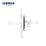 Priza dubla Telefon Livolo cu rama din sticla, alb, VL-C792T-11 - imagine 3