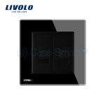 Priza dubla Telefon Livolo cu rama din sticla, negru, VL-C792T-12 - imagine 2
