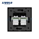 Priza dubla Telefon Livolo cu rama din sticla, negru, VL-C792T-12 - imagine 4