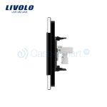 Priza dubla Telefon Livolo cu rama din sticla, negru, VL-C792T-12 - imagine 3