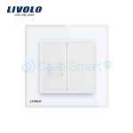 Priza simpla Telefon Livolo cu rama din sticla, alb, VL-C791T-11 - imagine 2