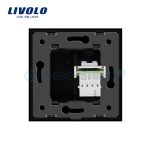 Priza simpla Telefon Livolo cu rama din sticla, negru, VL-C791T-12 - imagine 3