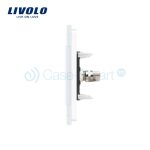 Priza simpla TV Livolo cu rama din sticla, alb, VL-C791V-11 - imagine 3