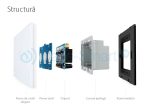Intrerupator cu variator wireless cu touch Livolo din sticla - standard italian, alb, VL-C901DR-81 - imagine 2