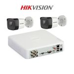 KIT 2 Camere video basic, FullHD, 2.8mm, IR 25m, DVR, HIKVISION - KIT2CHA-2B-B