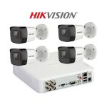KIT 4 Camere video basic, FullHD, 2.8mm, IR 25m, DVR, HIKVISION - KIT4CHA-4B-B