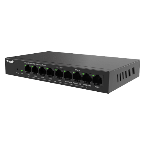 Router 8 porturi PoE+, 1 port WAN, Gigabit, Web Management - TENDA TND-G0-8G-POE