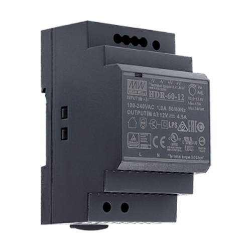 Sursa de alimentare in comutatie, 12V / 4.5A, sina DIN – MEAN WELL HDR-60-12