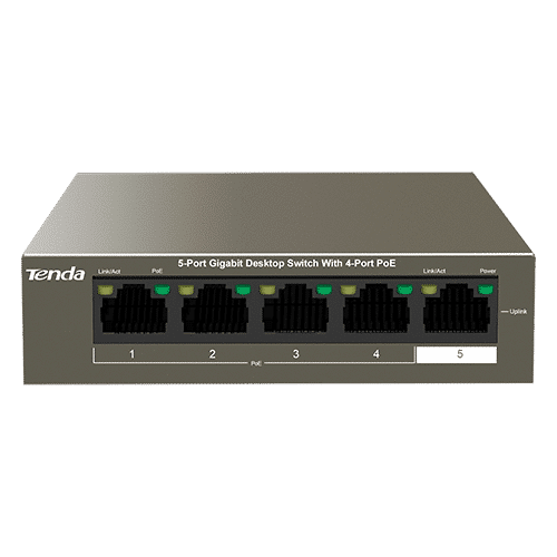Switch 4 porturi Gigabit PoE, 1 port Uplink Gigabit - Tenda TND-TEG1105P-4-63W