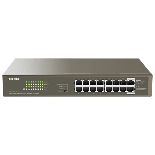 Switch 16 porturi Gigabit PoE - Tenda TND-TEG1116P-16-150W