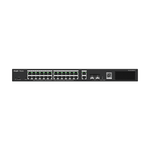 Switch 24 porturi PoE, 2 porturi GE, 2 porturi SFP, Gigabit, Cloud Management – Ruijie RG-ES228GS-P