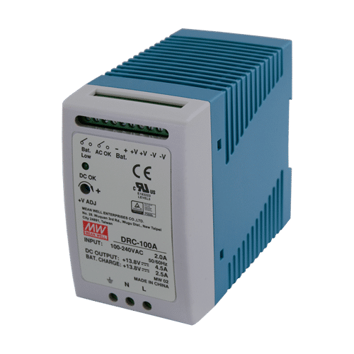 Sursa de alimentare in comutatie, 13.8V / 4.5A + 2.5A, sina DIN, backup – MEAN WELL DRC-100A