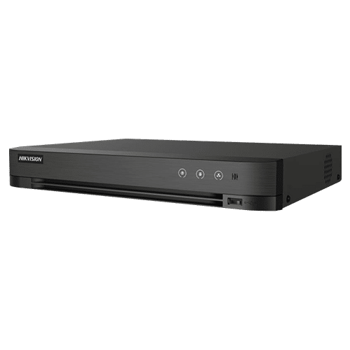 DVR AcuSense, 4 ch analog max. 4K, 2 ch IP max. 4K, AUDIO 'over coaxial', Alarma, 1U - HIKVISION iDS-7204HUHI-M1-X(4A+4/1ALM)