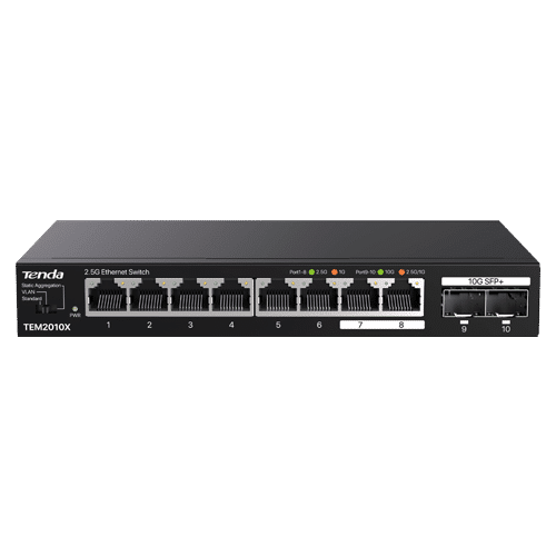 Switch 8 x RJ45 2.5G, 2 x SFP+ 10G - TENDA TND-TEM2010X