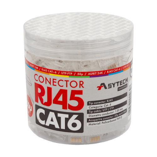 Mufa RJ-45 UTP Cat.6, 50 (100 buc) RJ45-CAT6-50U-JAR