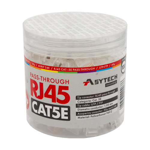 Mufa RJ-45 UTP Cat.5e EZ Passthrough, 50 (100 buc) RJ45-CAT5E-EZ-50U-JAR