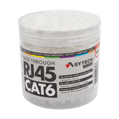 img22144large.png Mufa RJ-45 UTP Cat.6 EZ Passthrough (100 buc) RJ45-CAT6-EZ-JAR - imagine 1