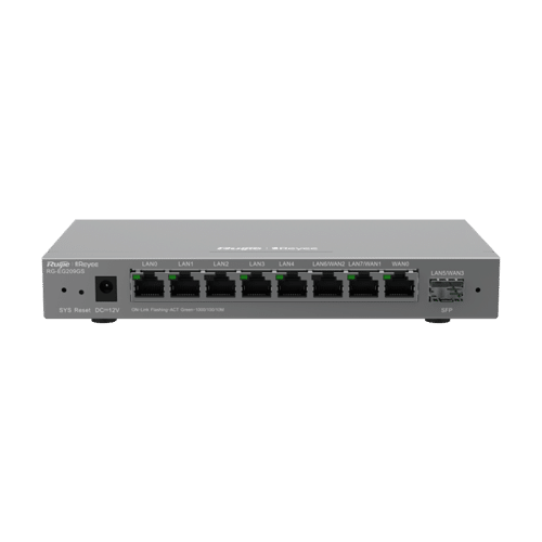 img24867large.png Router 8 porturi RJ45 1 Gbps, 1 port SFP 1 Gbps, 200 clienti, Multi-WAN, Cloud Management - Ruijie RG-EG209GS - imagine 1