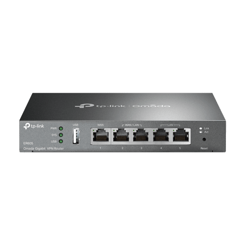Router VPN Gigabit 1 x RJ45 WAN, 2 x RJ45 LAN/WAN, 2 x RJ45 LAN, 1 x USB - TP-Link Omada ER605