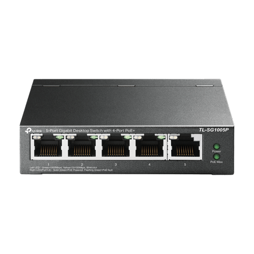 Switch 4 porturi PoE Gigabit, 1 port RJ45 Gigabit, Unmanaged - TP-Link TL-SG1005P