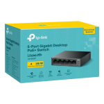 Switch LiteWave, 5 porturi RJ45 Gigabit, 4xPoE+, Unmanaged - TP-Link LS105GP - imagine 3