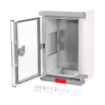 Cutie distributie IP67 din ABS gri, usa transparenta, placa metalica, 200x300x130 mm PS203013 - imagine 2