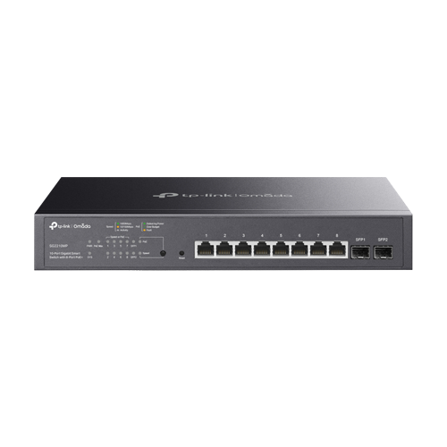 Switch 8 porturi RJ45 Gigabit PoE, 2 x SFP Gigabit, Buget PoE 150W, Management - TP-Link Omada SG2210MP