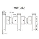 Poarta acrilica, 65 cm pentru poarta batanta DS-K3B501SX - HIKVISION DS-K3B501SX/601SX-Dp65/2 - imagine 2