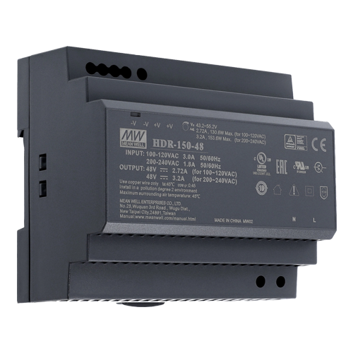 Sursa de alimentare in comutatie, 48V / 3.2A, sina DIN - MEAN WELL HDR-150-48