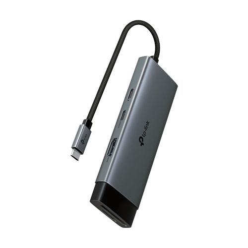 Hub USB-C 7-in-1, Power Delivery 100W, HDMI, Cititor carduri, Transfer date - TP-Link UH7020C